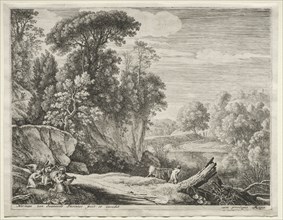 The Flight into Egypt:  The Donkey Led to the River. Herman van Swanevelt (Dutch, c. 1600-1655).