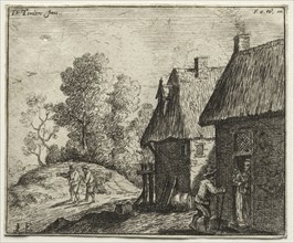 Peasant Talking to a Woman. David Teniers (Flemish, 1610-1690). Etching