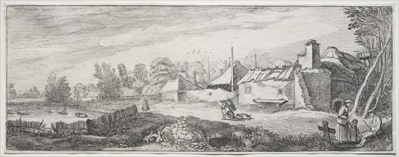 Landscape with a Farm. Jan van de Velde (Dutch, 1620-1662). Etching