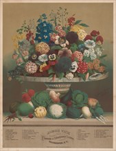 Flowers and Vegetables, 1800s. Anton Carl Rahn (American, born Germany, 1842-1907). Lithograph;