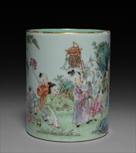 Cylindrical Brushholder, 1736-1795 or later, mid-19th Century?. China, Qing dynasty (1644-1912),