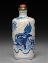 Snuff Bottle with Stopper, 1723-1735. China, Jiangxi province, Jingdezhen kilns, Qing dynasty