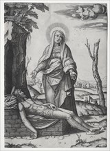 The Pieta'. Marcantonio Raimondi (Italian, 1470/82-1527/34), after Raphael (Italian, 1483-1520).