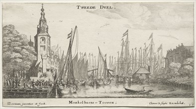 Ships of Amsterdam: Canal near Amsterdam and Tower of Monkel. Reinier Nooms (Dutch, c. 1623-1667).