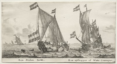 Ships of Amsterdam:  Dutch Admiralty Yacht.  A Guard Ship. Reinier Nooms (Dutch, c. 1623-1667).