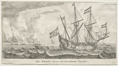Ships of Amsterdam:  The Black Bear, a Greenland Whaler. Reinier Nooms (Dutch, c. 1623-1667).
