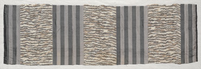 Silk with Gray and Purple Stripes, early 1800s. France, early 19th century. Silk; overall: 16.7 x