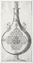 Pear-shaped Bottle with Trophy of Arms. Mathis Zündt (German, c. 1498-1572). Etching