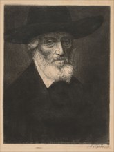 Large Portrait of Thomas Carlyle. Alphonse Legros (French, 1837-1911). Etching and aquatint