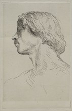 Head of a Model. Alphonse Legros (French, 1837-1911). Etching