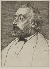 Léon Gambetta. Alphonse Legros (French, 1837-1911). Etching and drypoint