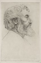 Portrait of Sir Frederick Leighton (First Plate). Alphonse Legros (French, 1837-1911). Drypoint