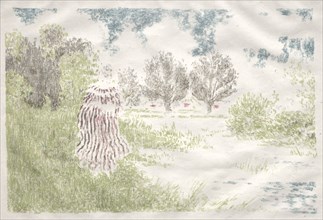 Landscapes: Woman in a Striped Dress (Paysage: Femme en robe à rayures), 1898. Ker Xavier Roussel