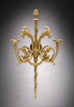 Candle Bracket Pair , c. 1780. France, style of Louis XVI, 18th Century. Gilt bronze; overall: 63.5