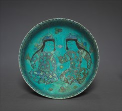 Bowl, 1150-1220. Iran, probably Kashan, 12th-13th century. Fritware with overglaze-painted design