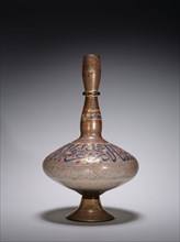 Bottle, c. 1900. Glass with enameled and gilded decoration;