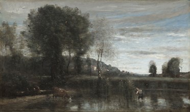 Pond at Ville-d'Avray, late 1860s. Jean Baptiste Camille Corot (French, 1796-1875). Oil on fabric;