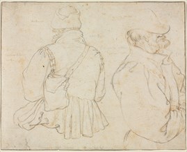 Two Bohemian Peasants in Half-Length, c. 1605-1610. Roelant Savery (Flemish, 1576-1639). Pen and