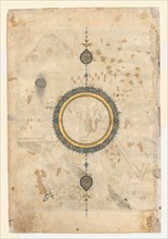 Shamsa, recto of the right folio from a double-page frontispiece of a Shahnama (Book of Kings) of