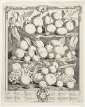 Twelve Months of Fruit:  August, 1732. Henry Fletcher (British, active 1715-38). Engraving,