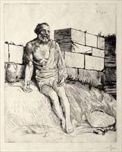 Job (First Plate). Alphonse Legros (French, 1837-1911). Etching and drypoint