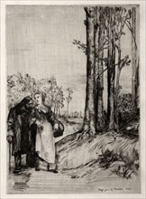 Le Promenade du convalescent, c. 1861. Alphonse Legros (French, 1837-1911). Drypoint