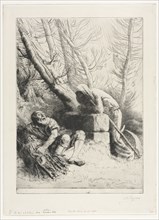Death and the Woodcutter, 1881. Alphonse Legros (French, 1837-1911). Drypoint