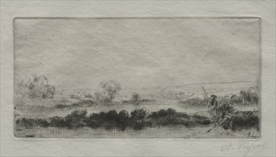 Landscape with Beat-bog:  In the Marsh. Alphonse Legros (French, 1837-1911). Drypoint