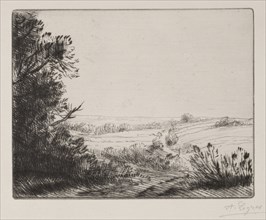 The Road to Horville. Alphonse Legros (French, 1837-1911). Etching and drypoint