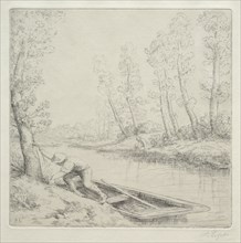 Morning on the River (Le Matin sur la rivière), c. 1900. Alphonse Legros (French, 1837-1911).