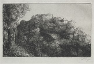 Landscape (with buildings). Alphonse Legros (French, 1837-1911). Etching