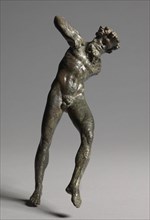 Piping and Dancing Satyr, 300-100 BC. Greece, Alexandria (?), 3rd-2nd Centuries BC. Bronze;
