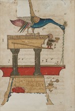 Peacock-shaped Hand Washing Device (recto); Text Page, Arabic Prose (verso), 1315. Syria, Damascus,