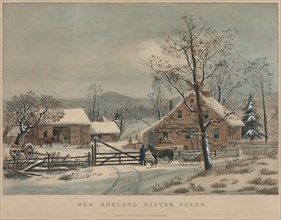 New England Winter Scene, 1861. And James Merritt Ives (American, 1824-1895), Nathaniel Currier