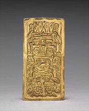 Plaque, c. 500-200 BC. Peru, North Coast, Chongoyape(?), Chavín style (1000-200 BC). Hammered and