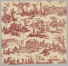 Les Travaux de la Manufacture, c. 1790s. France, Late 18th century. Plain weave cotton, printed;