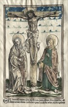Christ on the Cross between Mary and John, 1502. Hans Burgkmair (German, 1473-1531). Woodcut