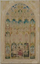 Chapel Window. John La Farge (American, 1835-1910). Watercolor with gouache over graphite; framing