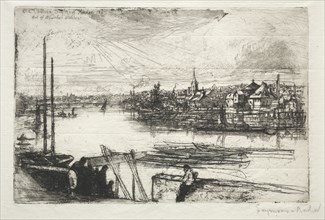 Battersea Reach, 1843. Francis Seymour Haden (British, 1818-1910). Etching