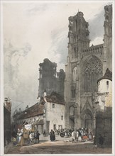 Picturesque Architecture in Paris, Ghent, Antwerp, Rouen:  Laon, France, 1839. Thomas Shotter Boys