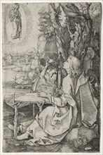 St. John on the Island of Patmos. Ludwig Krug (German, 1490-1532). Engraving