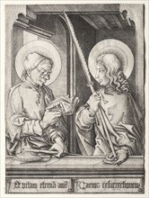 The Twelve Apostles at Gothic Windows:  St. Matthias and St. Judas Thaddaeus. Israhel van Meckenem