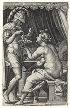 Medea and Jason, 1539. Georg Pencz (German, c. 1500-1550). Engraving