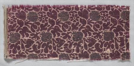 Brocaded Textile Fragment, late 1500s - early 1600s. Italy, late 16th - early 17th century.
