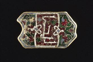Plaque (Appliqué), 1300s. Spain (Hispano-Moresque), 14th century. Translucent enamel on gold;