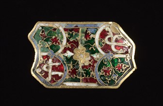 Pair of Plaques (Appliqué), 1300s. Spain (Hispano-Moresque), 14th century. Translucent enamel on