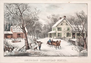 American Homestead, Winter, 1868. And James Merritt Ives (American, 1824-1895), Nathaniel Currier