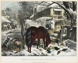 Straw-yard, Winter, 1800s. And James Merritt Ives (American, 1824-1895), Nathaniel Currier