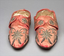 Pair of Slippers, early 1700s. Italy, Venice, early 18th century. overall: 9 x 8.6 x 26 cm (3 9/16