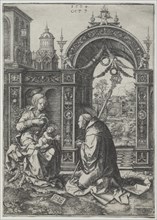 The Vision of St. Bernard, 1524. Dirk Vellert (Netherlandish, 1480/85-1547). Engraving